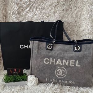 SOLD Authentic CHANEL Small Deauville Shopping Tote